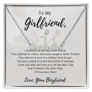 Girlfriend Name Necklace-Once in a lifetime