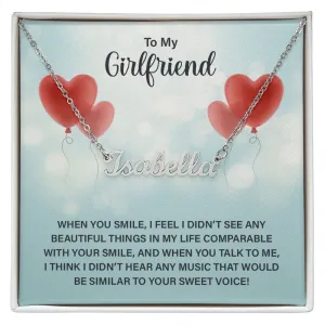 Girlfriend Name Necklace-When you smile