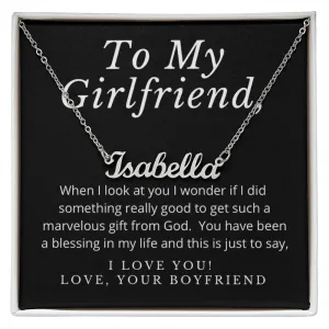 Girlfriend Name Necklace-You are a blessing