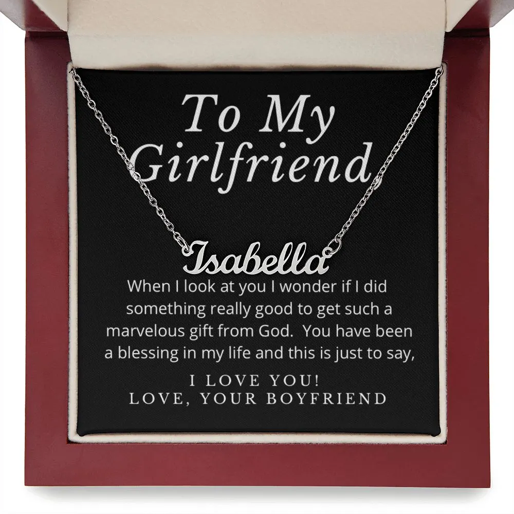 Girlfriend Name Necklace-You are a blessing