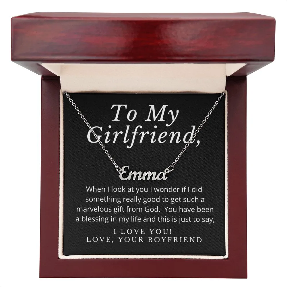 Girlfriend Name Necklace-You are a blessing