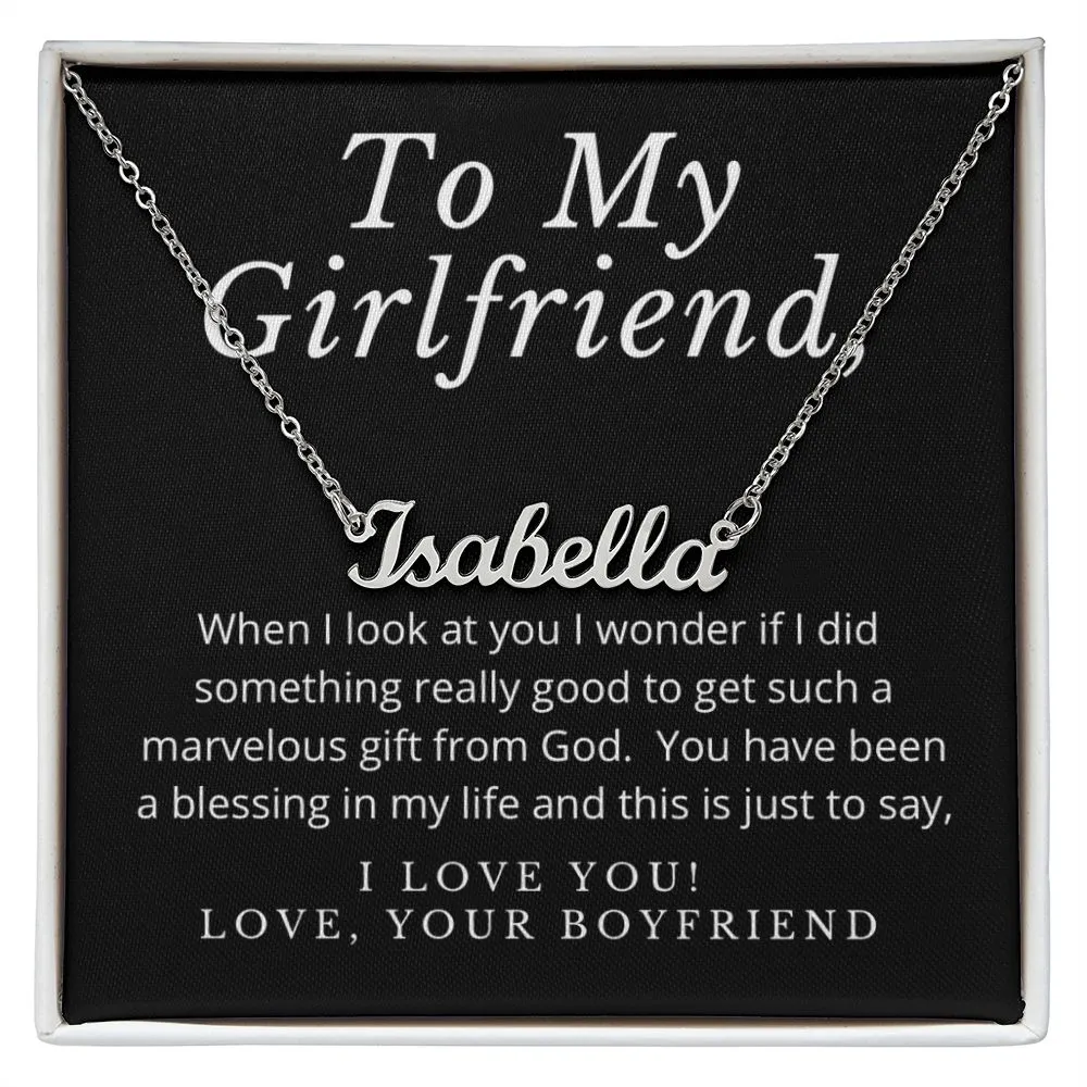 Girlfriend Name Necklace-You are a blessing