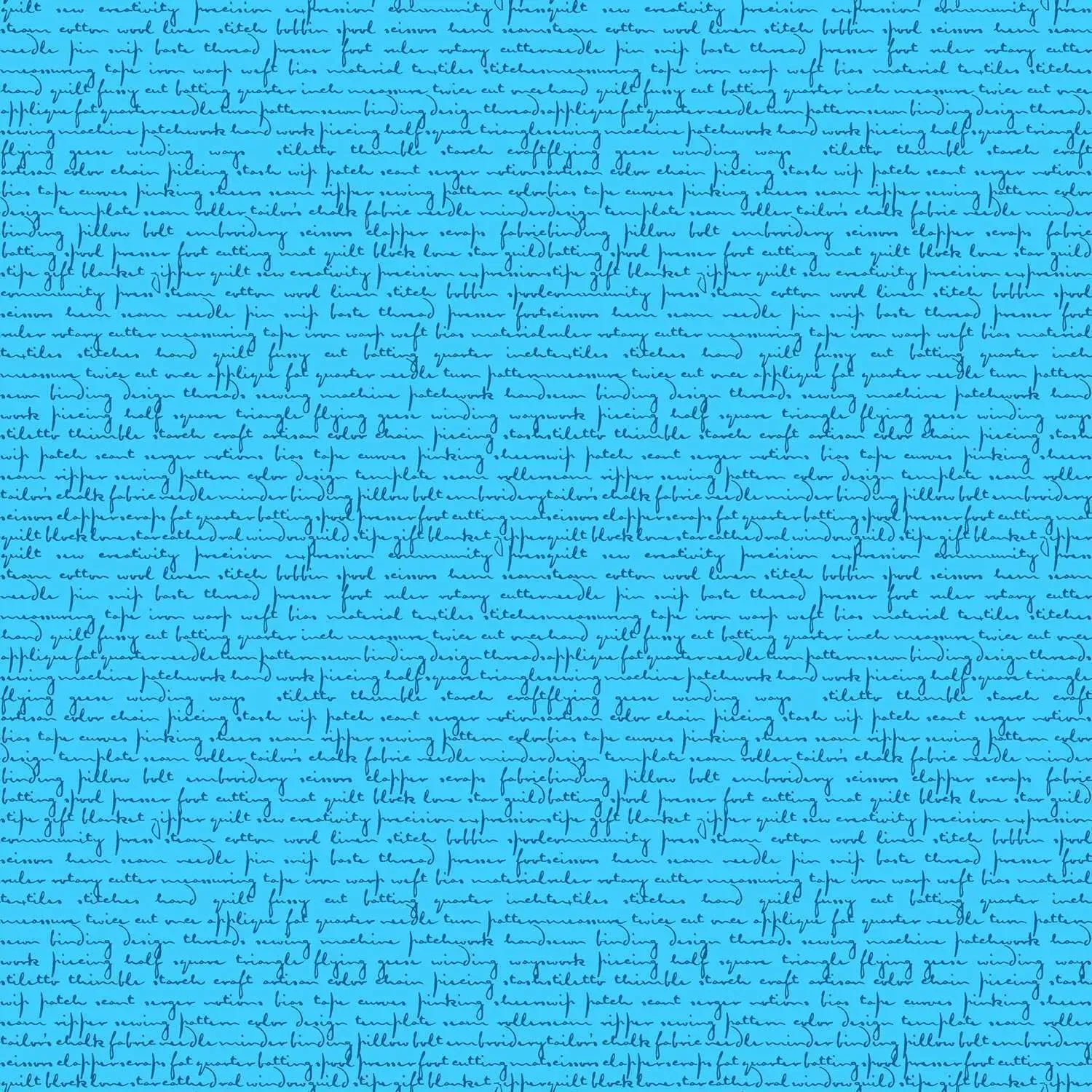 Giucy Giuce Fabric | Scrawl | Quilty Words | Blue Howlite