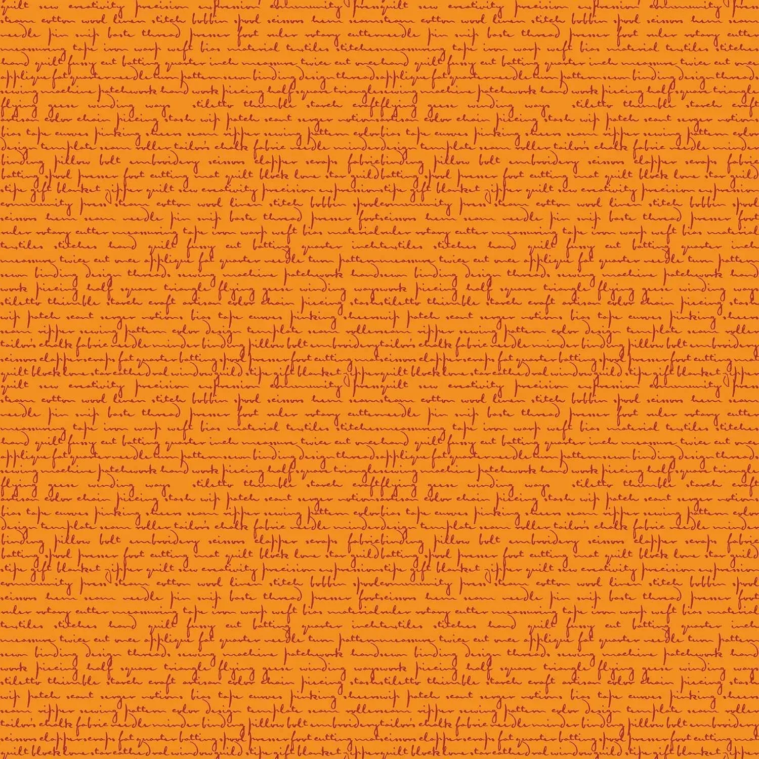 Giucy Giuce Fabric | Scrawl | Quilty Words | Tangerine