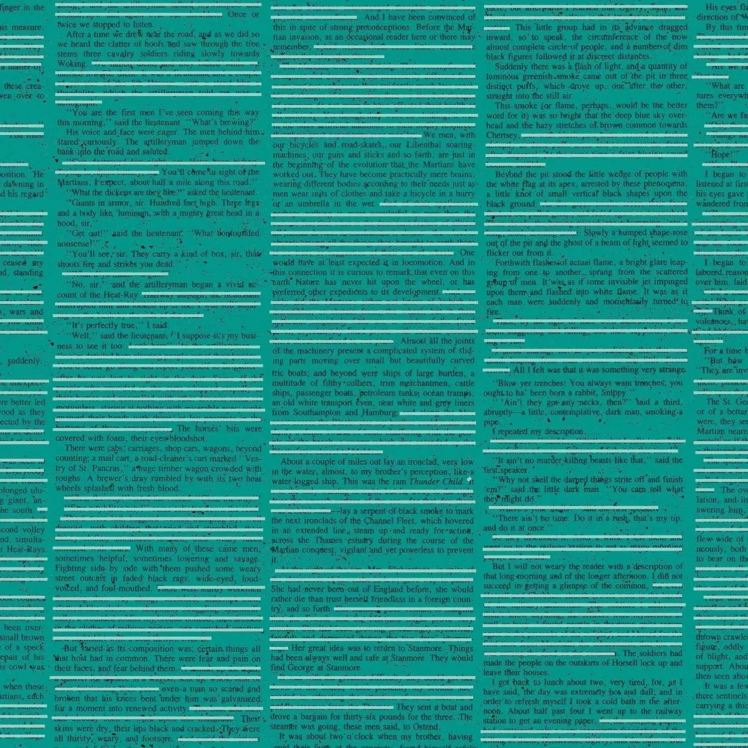 Giucy Giuce Fabric | Scrawl | Redacted Redux | Cyan