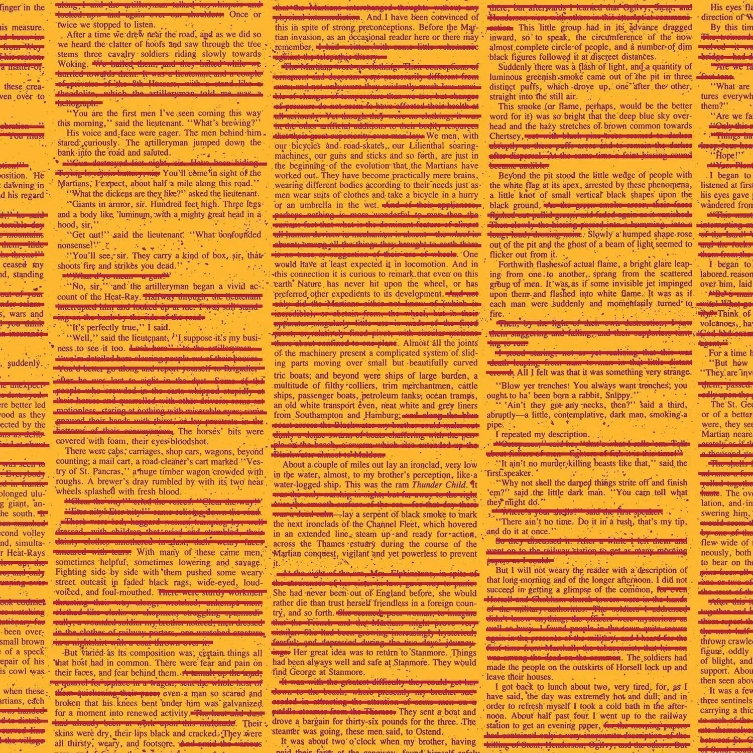 Giucy Giuce Fabric | Scrawl | Redacted Redux | Mango