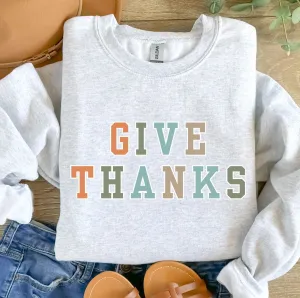 Give Thanks Women's Graphic Sweatshirt
