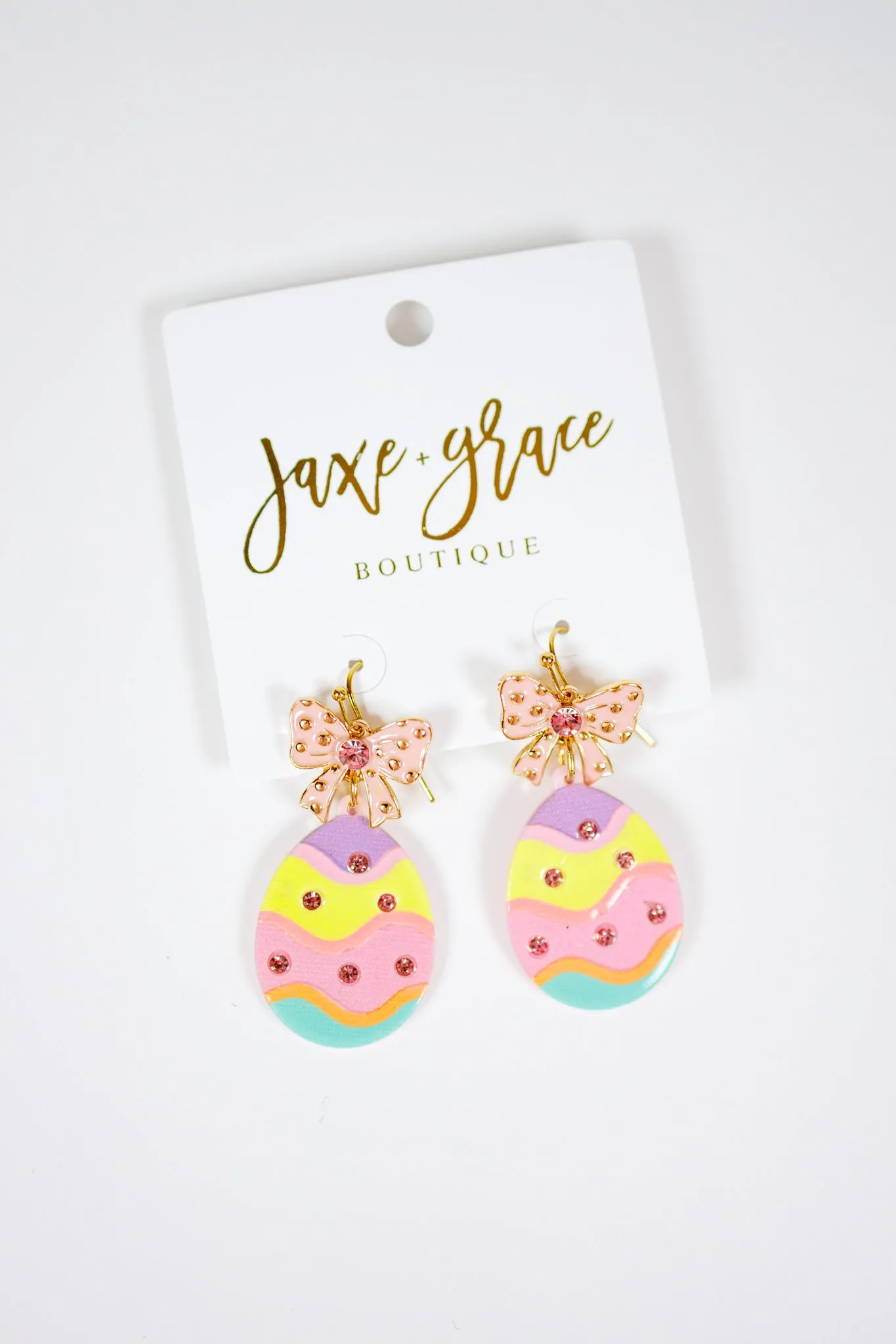 Glitter Easter Egg & Bow Earrings