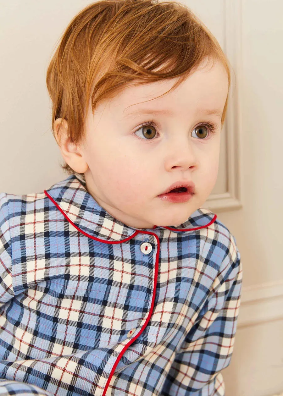 Gloucester Check Peter Pan Collar Nightwear in Blue (6mths-3yrs)