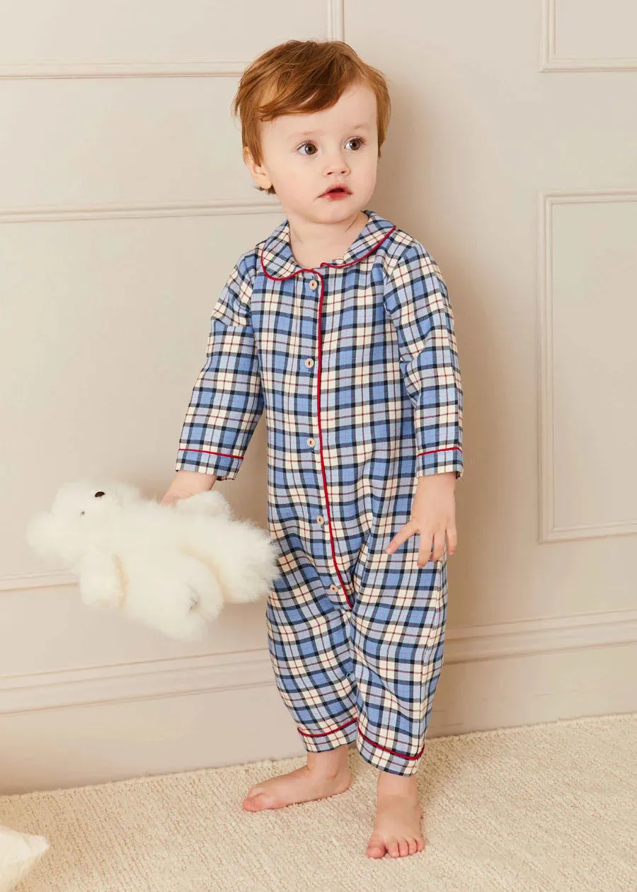 Gloucester Check Peter Pan Collar Nightwear in Blue (6mths-3yrs)