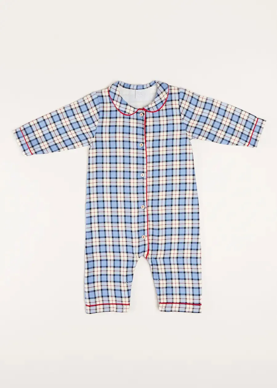Gloucester Check Peter Pan Collar Nightwear in Blue (6mths-3yrs)