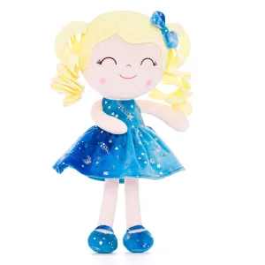 Gloveleya 12-inch Curly Hair Bronzing Dolls Gradient Blue Stars Skirt - Light Skin