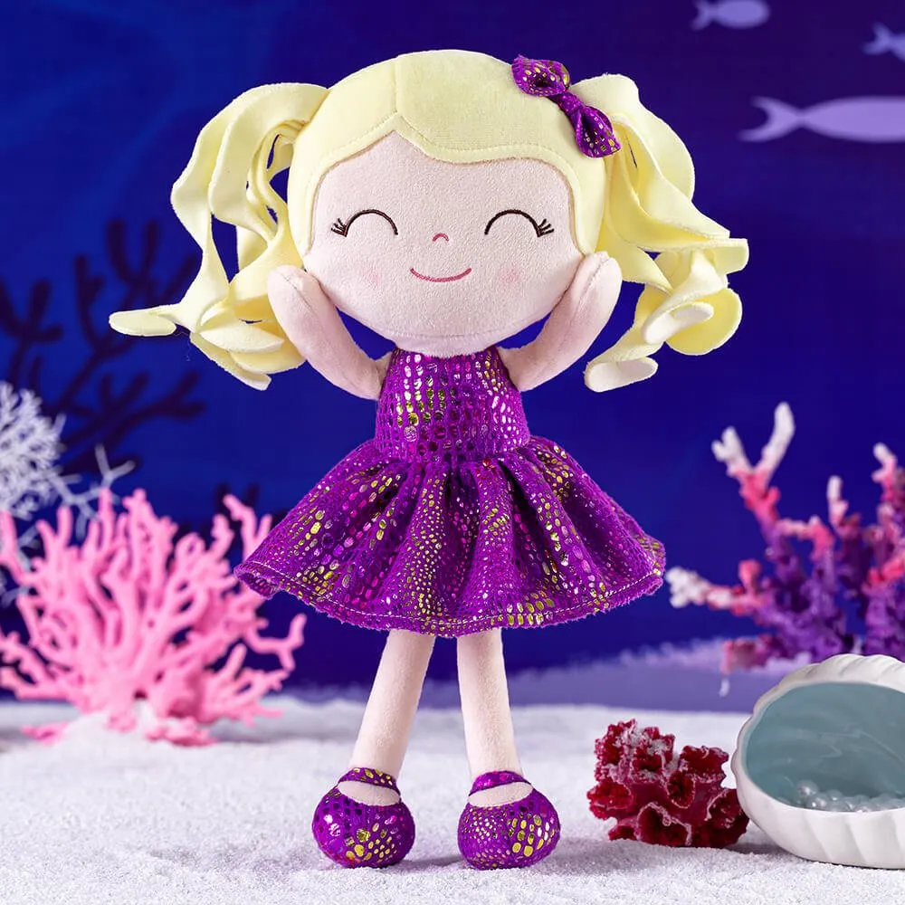 Gloveleya 12-inch Curly Hair Glitter Dolls Purple Skirt - Light Skin
