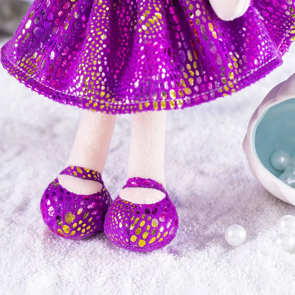 Gloveleya 12-inch Curly Hair Glitter Dolls Purple Skirt - Light Skin