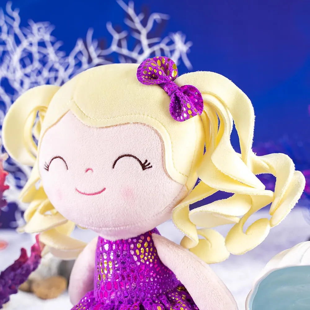 Gloveleya 12-inch Curly Hair Glitter Dolls Purple Skirt - Light Skin