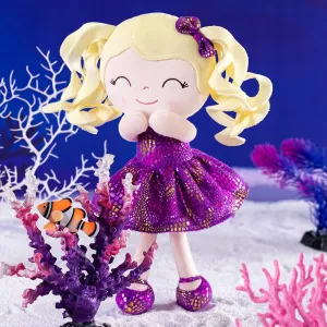Gloveleya 12-inch Curly Hair Glitter Dolls Purple Skirt - Light Skin