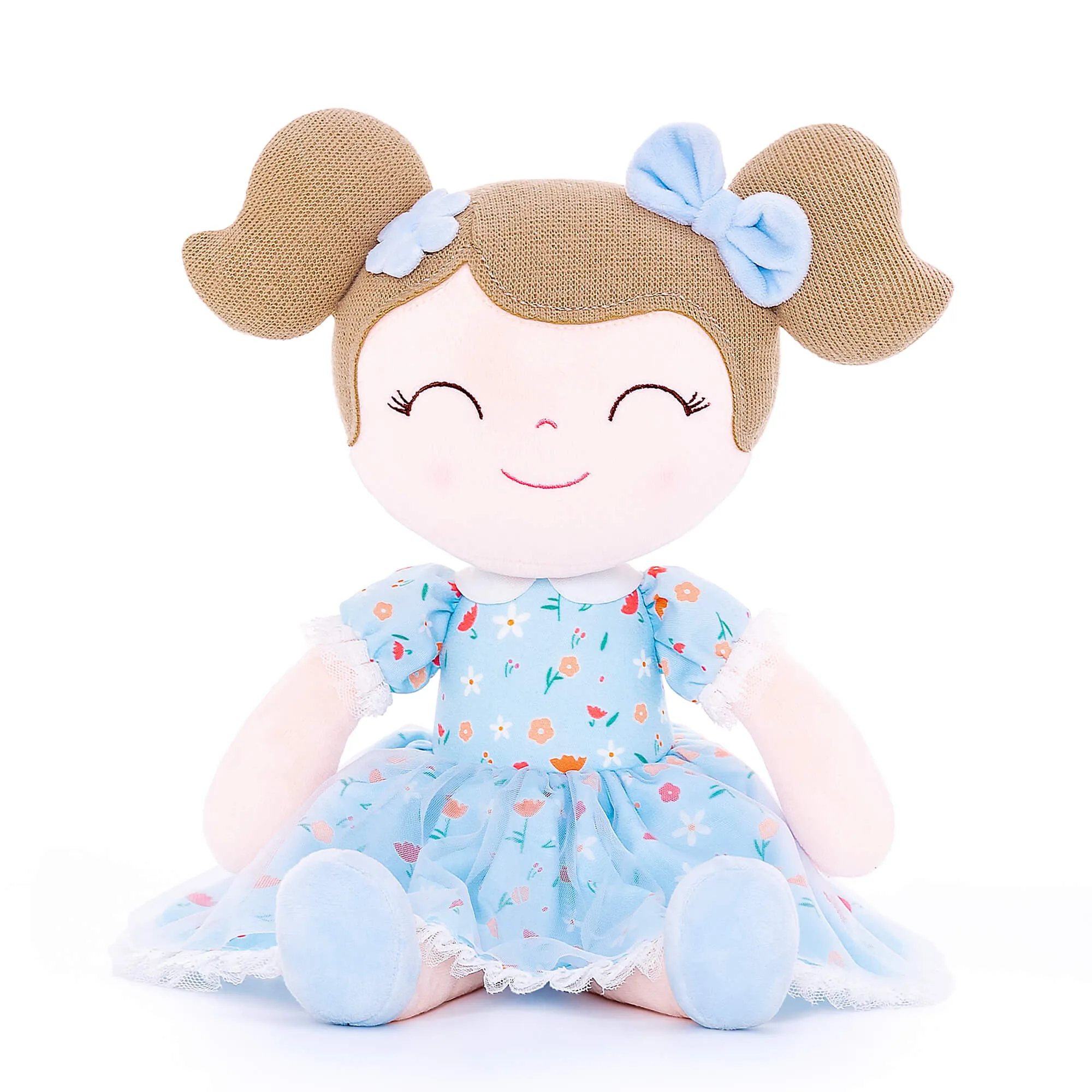 Gloveleya 16-inch Baby Girl Gifts Floral Flower Girls Blue Dolls