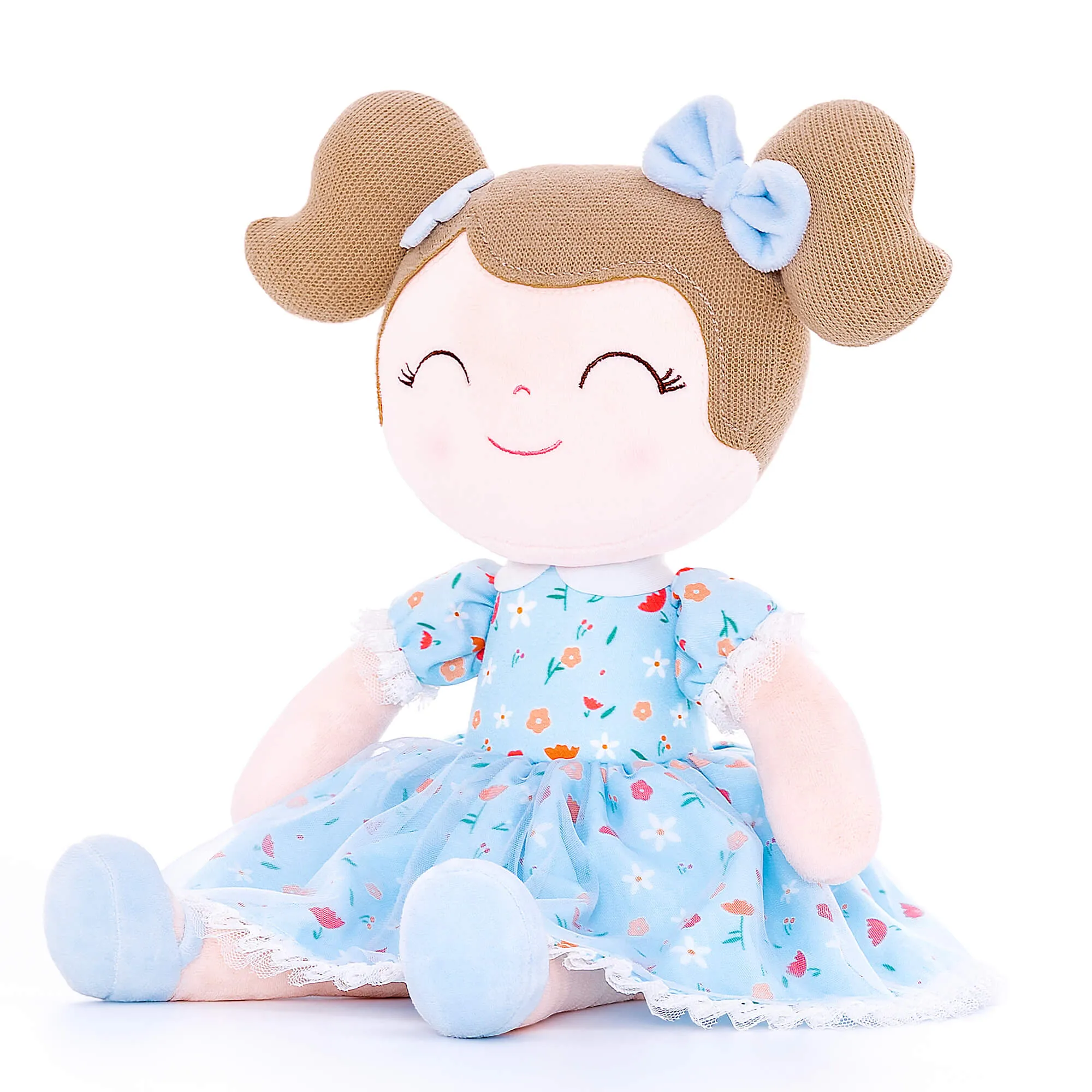 Gloveleya 16-inch Baby Girl Gifts Floral Flower Girls Blue Dolls