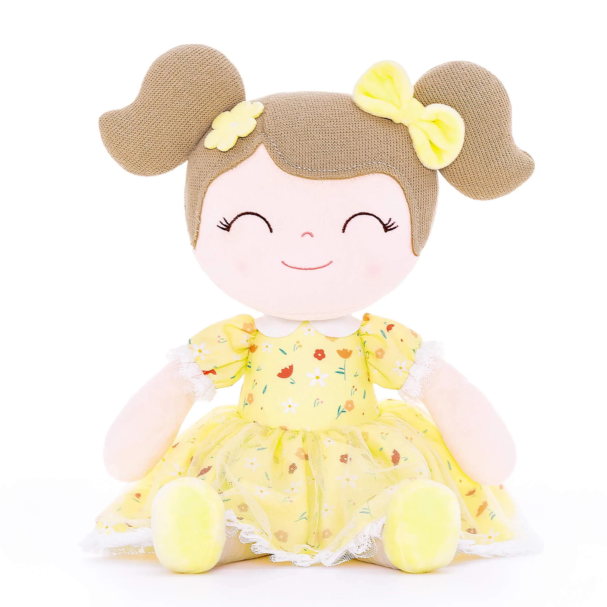 Gloveleya 16-inch Baby Girl Gifts Floral Flower Girls Doll Yellow