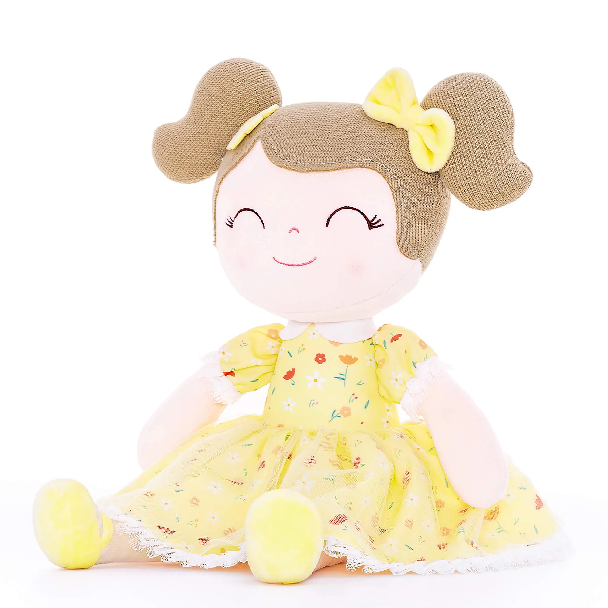 Gloveleya 16-inch Baby Girl Gifts Floral Flower Girls Doll Yellow