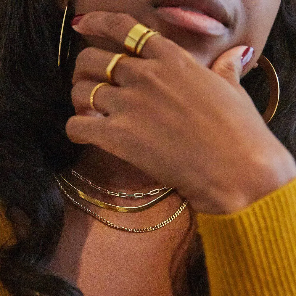 Gold Herringbone Necklace