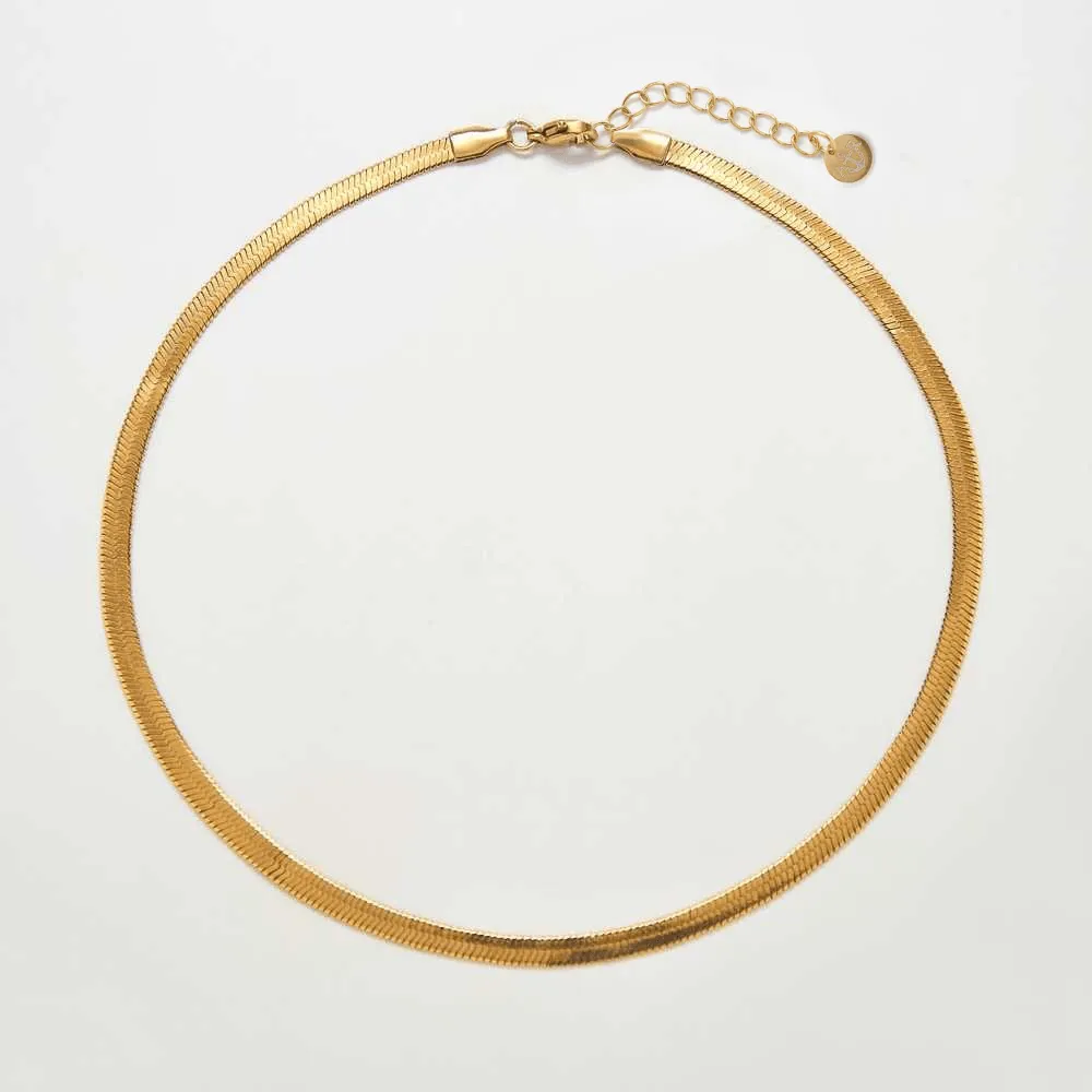 Gold Herringbone Necklace