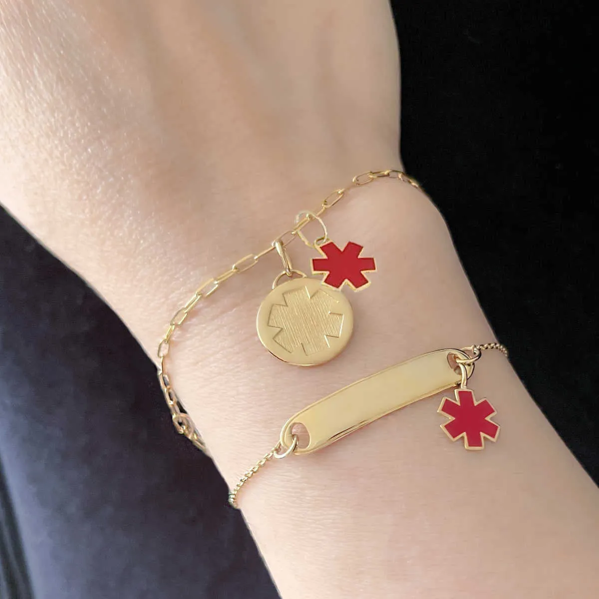 Gold Medical ID Charm Bracelet
