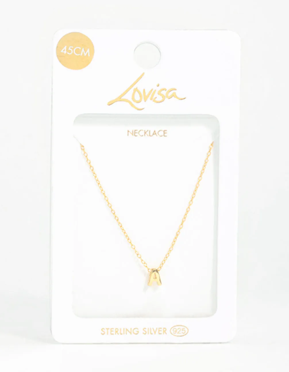 Gold Plated Sterling Silver Initial A Necklace