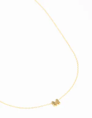 Gold Plated Sterling Silver Intial M Necklace