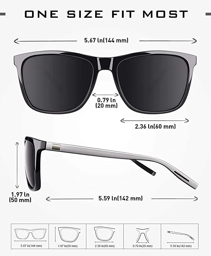 GQUEEN Polarized Sunglasses for Men Women, Al-Mg Alloy Ultra Light Driving Sun Glasses Unisex Shades
