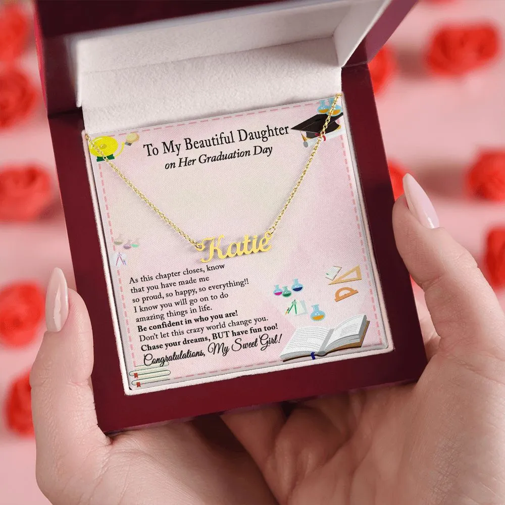 Graduation Gift Necklace for Daughter, Custom Name Necklace for Daughter Graduation Gift, College Graduation, High School Graduation