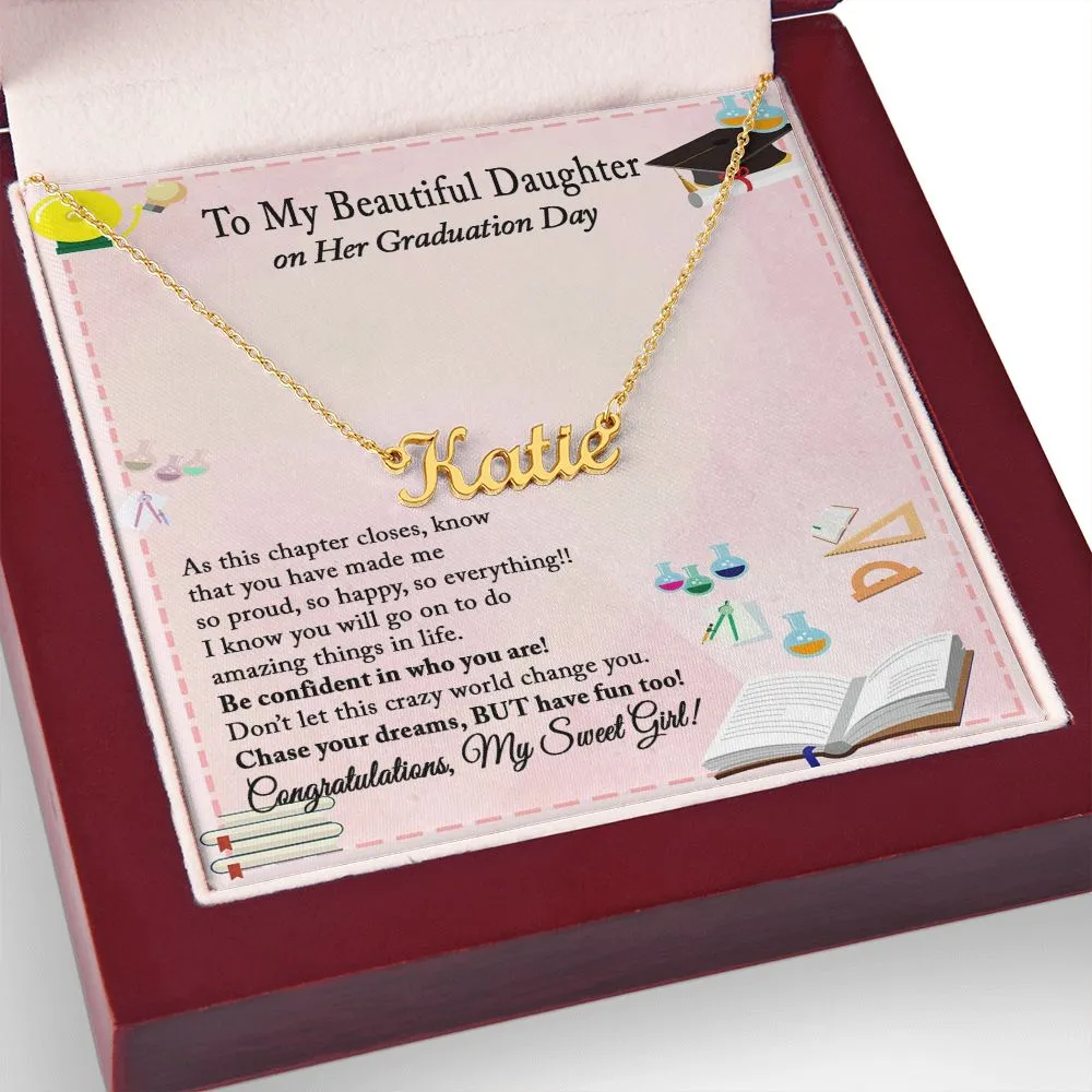 Graduation Gift Necklace for Daughter, Custom Name Necklace for Daughter Graduation Gift, College Graduation, High School Graduation