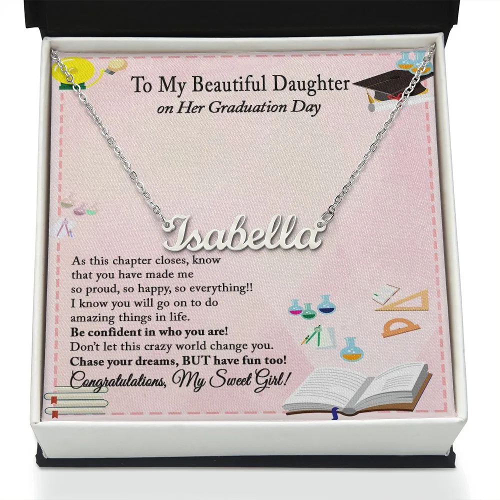 Graduation Gift Necklace for Daughter, Custom Name Necklace for Daughter Graduation Gift, College Graduation, High School Graduation