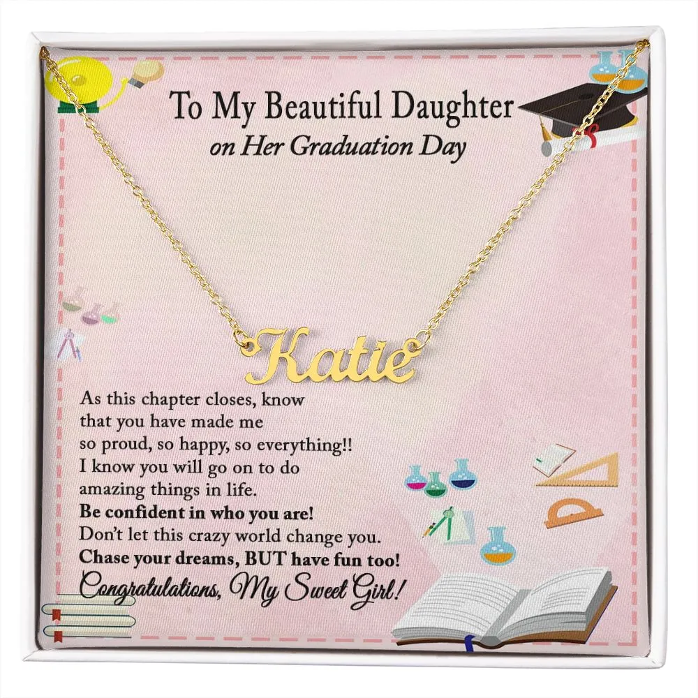 Graduation Gift Necklace for Daughter, Custom Name Necklace for Daughter Graduation Gift, College Graduation, High School Graduation