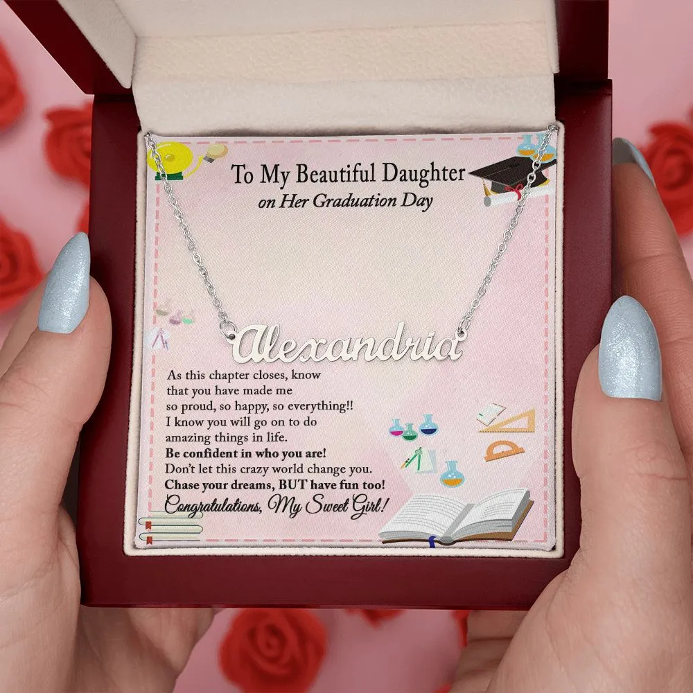 Graduation Gift Necklace for Daughter, Custom Name Necklace for Daughter Graduation Gift, College Graduation, High School Graduation