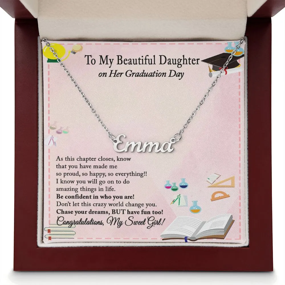 Graduation Gift Necklace for Daughter, Custom Name Necklace for Daughter Graduation Gift, College Graduation, High School Graduation