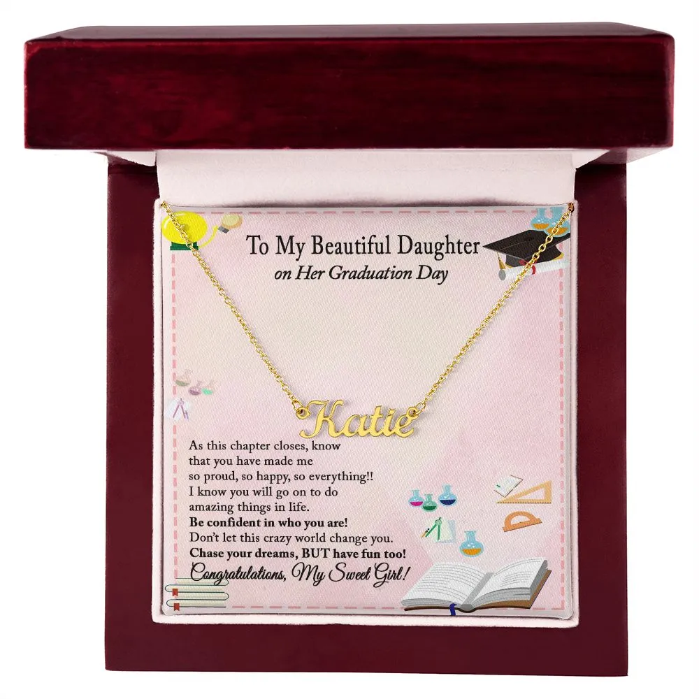 Graduation Gift Necklace for Daughter, Custom Name Necklace for Daughter Graduation Gift, College Graduation, High School Graduation