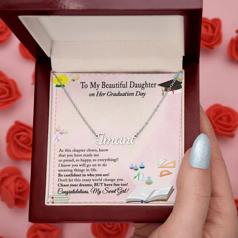 Graduation Gift Necklace for Daughter, Custom Name Necklace for Daughter Graduation Gift, College Graduation, High School Graduation
