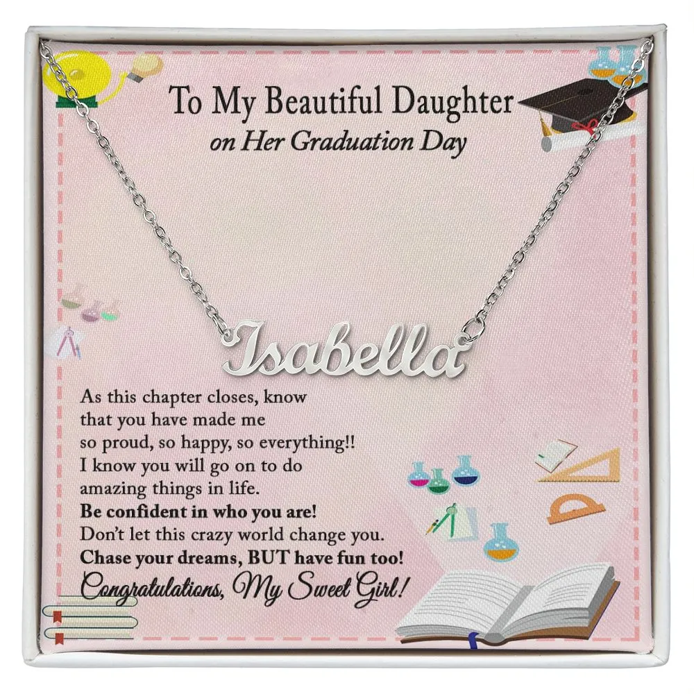 Graduation Gift Necklace for Daughter, Custom Name Necklace for Daughter Graduation Gift, College Graduation, High School Graduation
