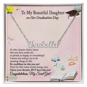 Graduation Gift Necklace for Daughter, Custom Name Necklace for Daughter Graduation Gift, College Graduation, High School Graduation