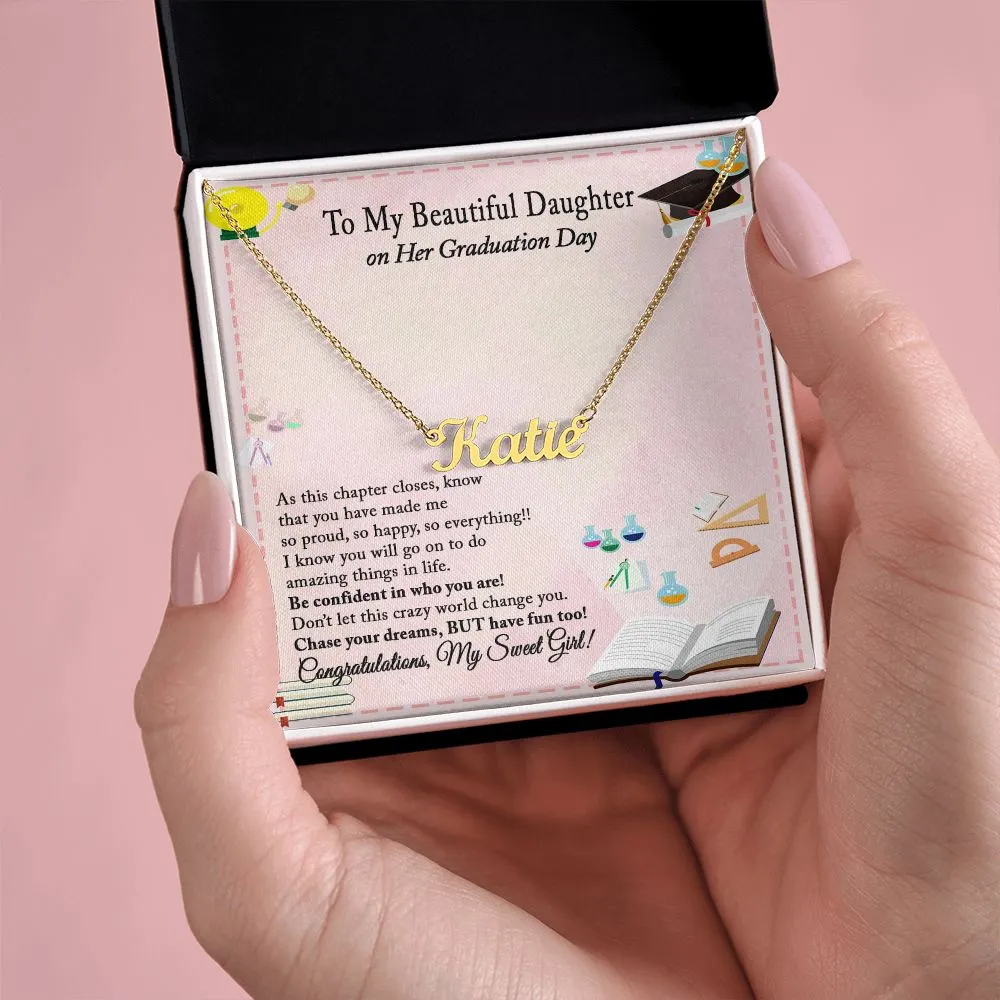 Graduation Gift Necklace for Daughter, Custom Name Necklace for Daughter Graduation Gift, College Graduation, High School Graduation