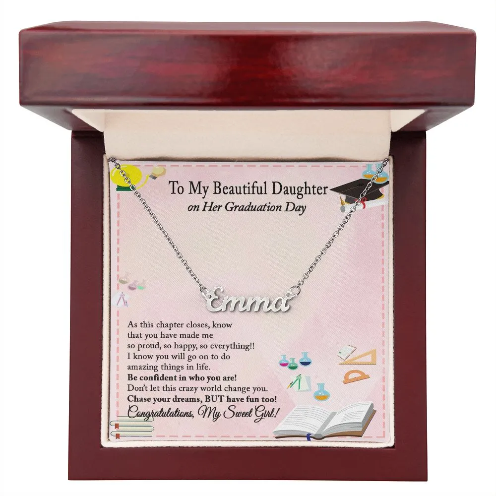 Graduation Gift Necklace for Daughter, Custom Name Necklace for Daughter Graduation Gift, College Graduation, High School Graduation