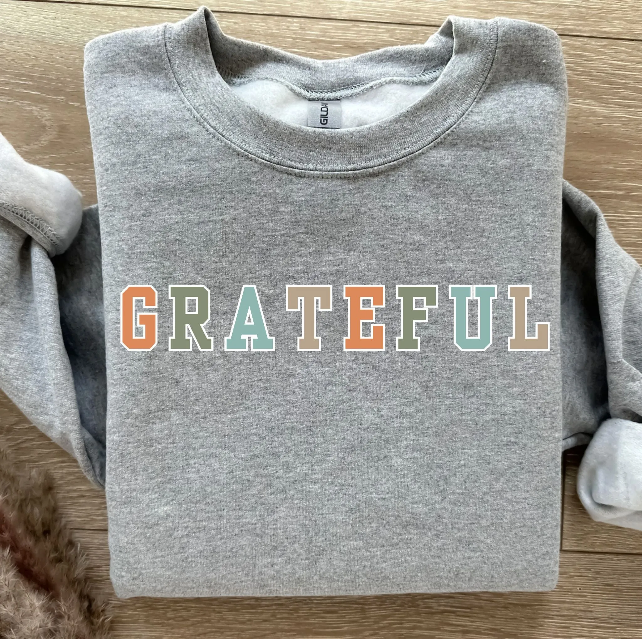 Grateful Multi Colored Women's Graphic Sweatshirt