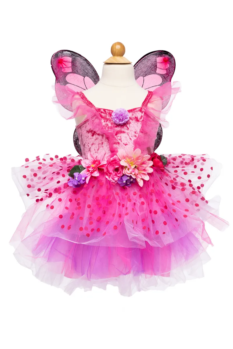 Great Pretenders Fairy Blooms Deluxe Dress & Wings, Hot Pink/Lilac, Size 3-4