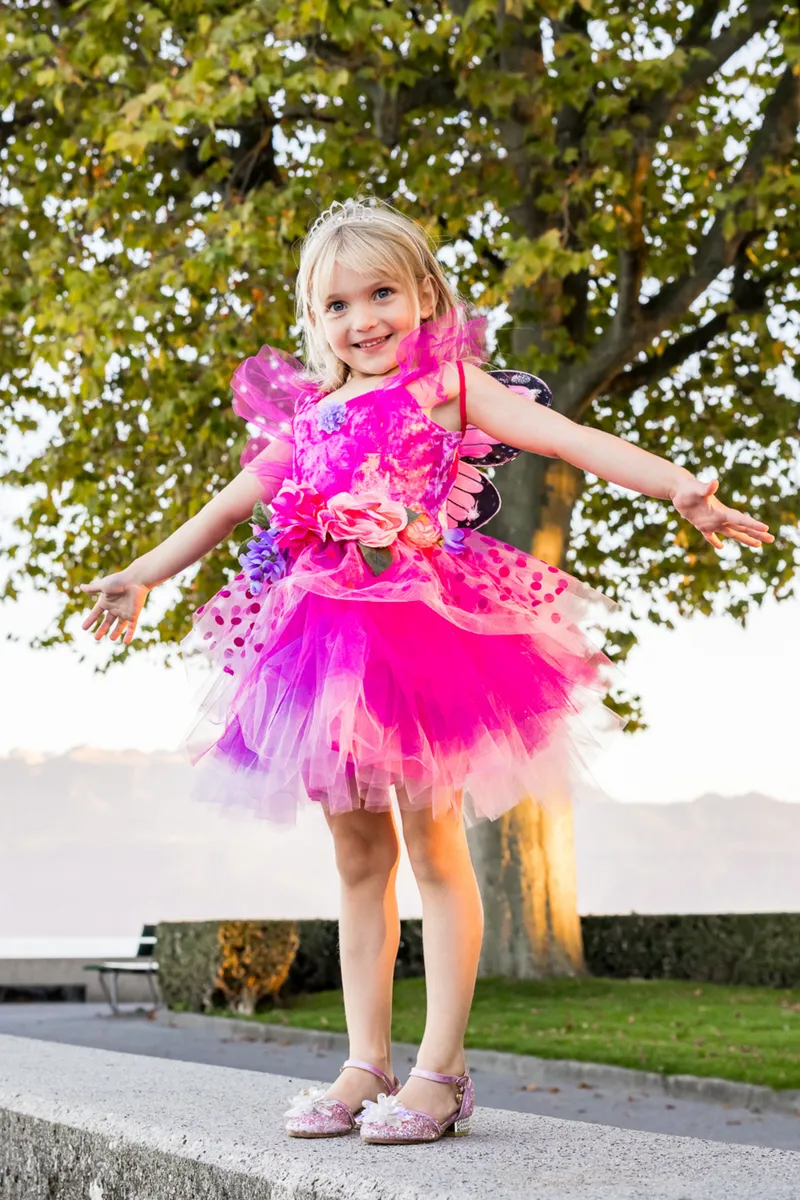 Great Pretenders Fairy Blooms Deluxe Dress & Wings, Hot Pink/Lilac, Size 3-4