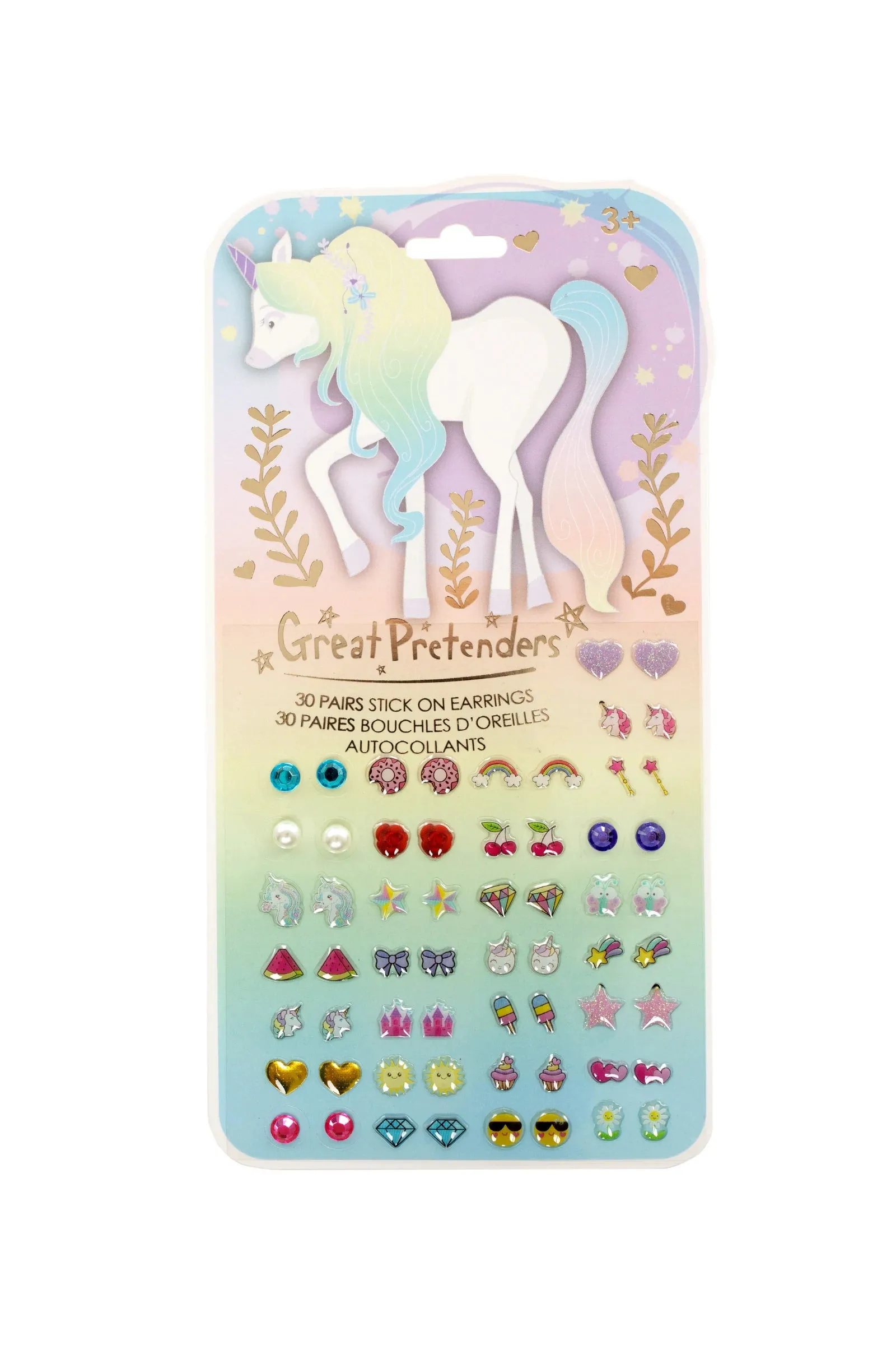 Great Pretenders Whimsical Unicorn Stick on Earring Set