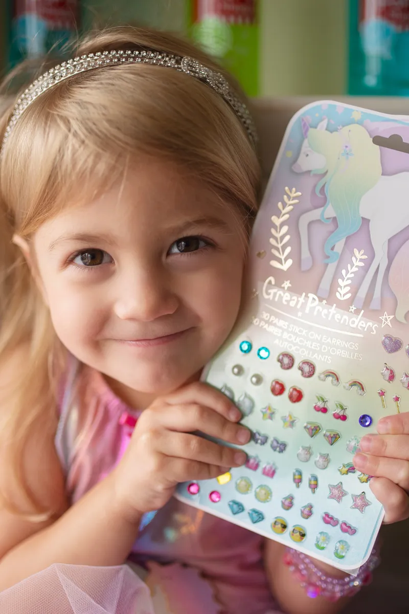 Great Pretenders Whimsical Unicorn Sticker Earrings, 30 Pairs