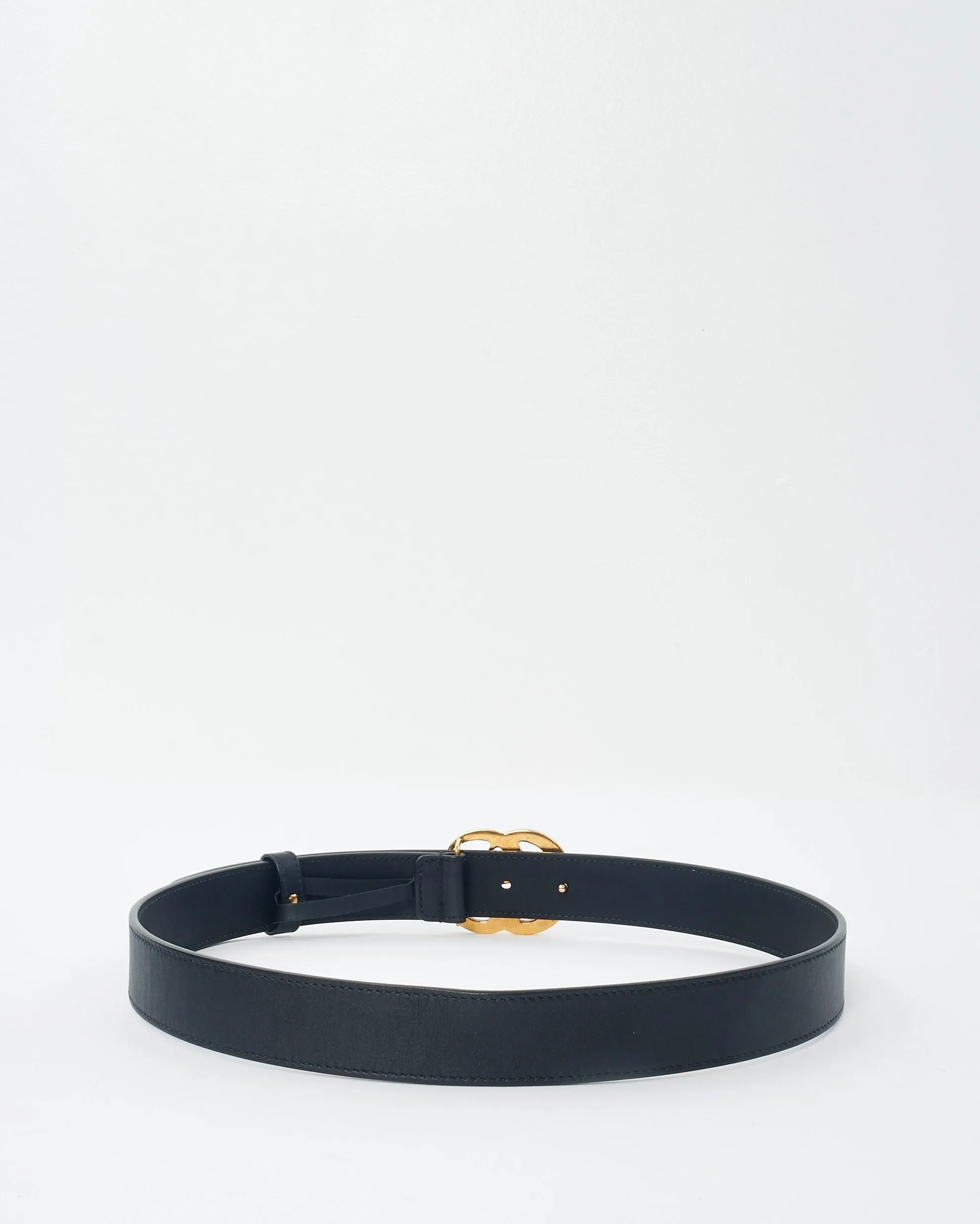 Gucci Black Leather GG Marmont Belt GHW - 80/32