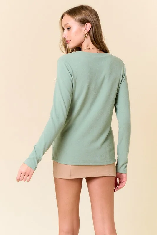Gulley Knit Sage Top
