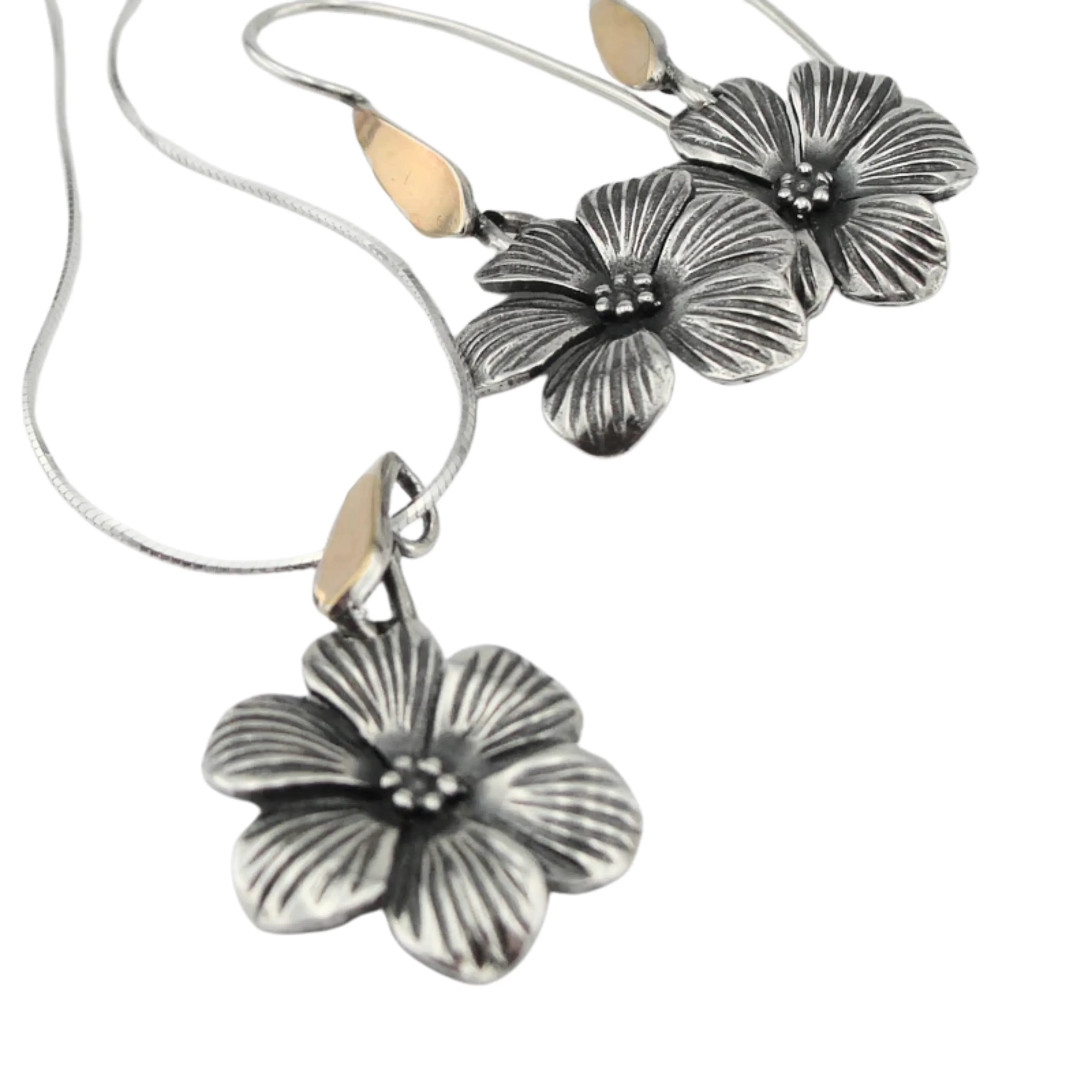 Hadar Designers floral pendant yellow gold 925 sterling silver (ms 1507)py